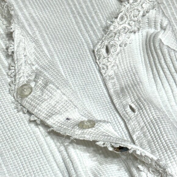 Vtg 90s Sweater Vest Sz L Lace Flowers Ribbed Embellished Grannycore Cottagecore - Picture 11 of 11